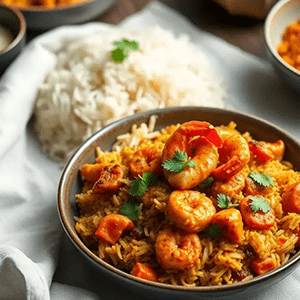 Prawn Tawa Fry (or) Squid Tawa Fry, Eral Thokku Biriyani, Rice, Rasam, Dessert, Buttermilk