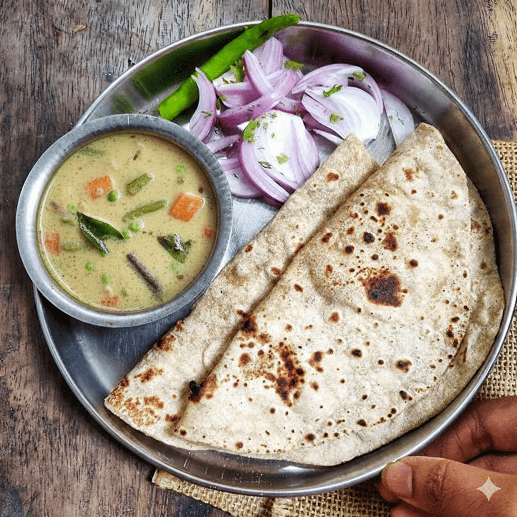 Phulka with Veg Stew