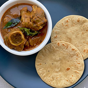 Phulka with Mutton Curry