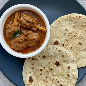 Phulka with Mutton Paya