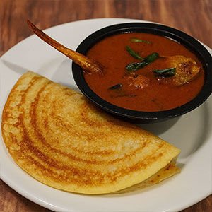 Plain Dosa with Fish Curry