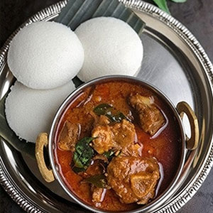 Idli with Mutton Curry